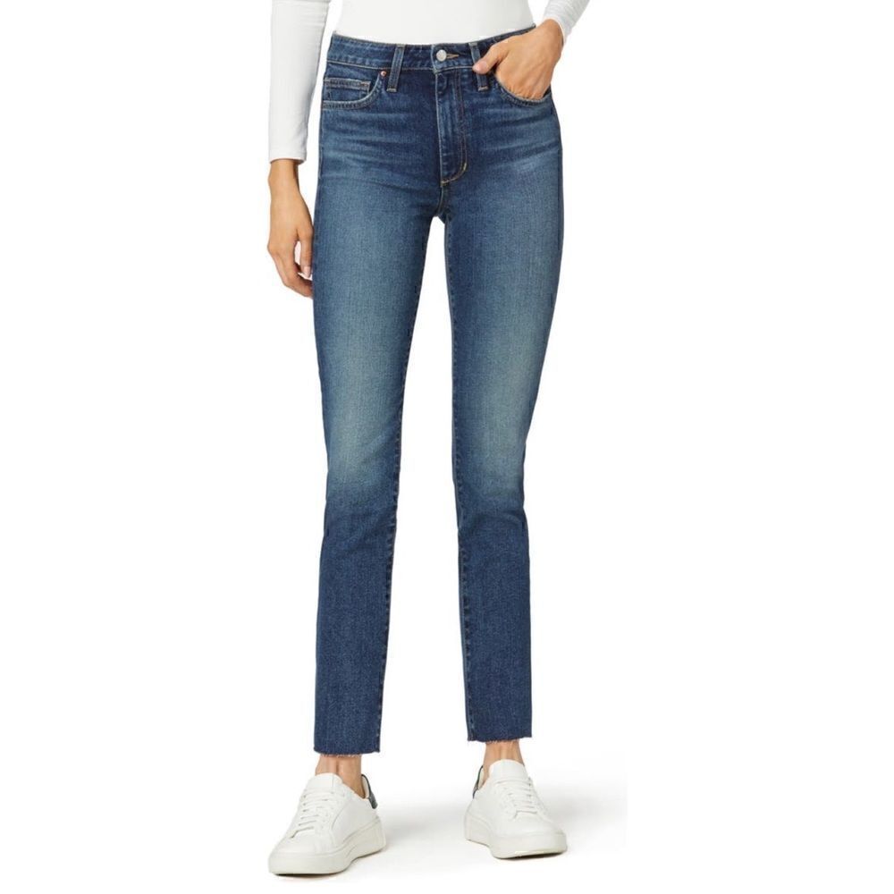 NWT Joe's Jeans High Rise Straight Ankle Raw Frayed Hem Jeans in Paula, Size 23